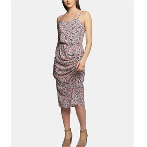 1. STATE Womens Coral Floral Spaghetti Strap Scoop Neck Sheath Dress, Size 12